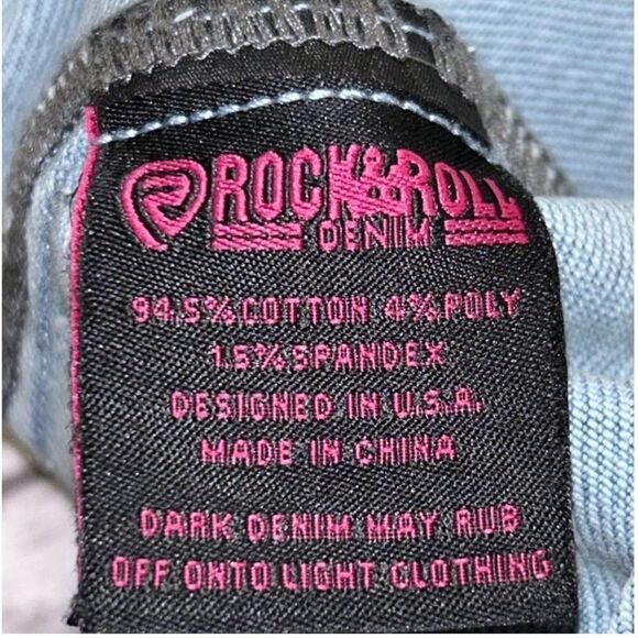 Rock and Roll Denim Light Wash Studded Fringe Denim Jacket - Picture 10 of 12